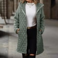 thumbnail image 4 of LOVZFMLL Jackets for Women Ladies' Trendy Solid Color Zipper Hooded Loose Medium Long Plush Jacket, 4 of 7