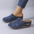 thumbnail image 2 of FRSASU Sabots pour Femmes Mules Chaussures en Cuir à Enfiler Sabot Bout Fermé Mules Confortables Chaussures Bleu, 2 of 9