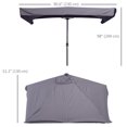 thumbnail image 3 of Outsunny 7.5ft Half Umbrella Patio Parasol Sun Shade, Crank Handle, Grey, 3 of 10
