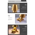 thumbnail image 4 of Mistaha Lampe de Bureau Penseur Doré avec Commande Tactile, Fonction à Intensité Réglable - Lumière Trois Couleurs - Style Pose Assise [8048], 4 of 6