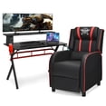 thumbnail image 1 of Costway Gaming Desk & Chair Set 48" Computer Desk & Massage Recliner Chair Black + Red, 1 of 3