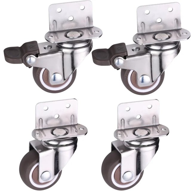 Roulettes 4 Pcs Meubles pour Lit Roue Universelle 2 Pouces Table Plateforme Rotative Chaise Mobile Petite Roulette pour Quincaillerie de Maison, Facile à Utiliser