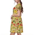 thumbnail image 2 of Vsdgher Fruits et Légumes pour Femmes Été 2025 Décontracté Robes Midi Maxi Légères Manches Courtes Col Rond Robe de Plage, 2 of 6
