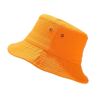 Fgnfyis Bucket Hat Unisex Pure Cotton & Denim UPF 50 Packable Summer Travel Beach Sun Hat Bucket Hats Orange M