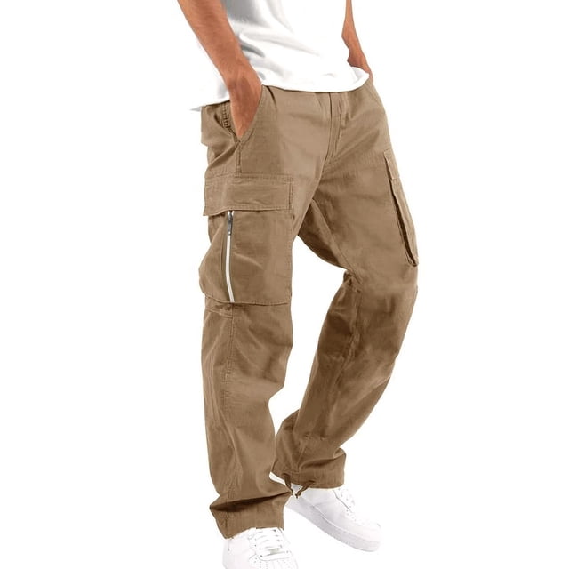 Pantalon Cargo pour Homme à Design Uni avec Poches pour un Usage Polyvalent en Plein Air, Confortable, Style de Rue, Pantalon Utilitaire de Travail pour un Usage Quotidien