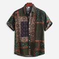 thumbnail image 2 of Shirt Top Loose Fit Lapel Chic Retro Irregular Pattern Summer Male Shirt, 2 of 5