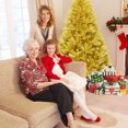 thumbnail image 3 of Gymax 6FT Tinsel Christmas Tree Artificial Hinged w/ Metal Stand Champagne Gold, 3 of 10