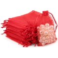 thumbnail image 1 of Sacs en Organza pour Cadeaux de Fête, Lot de 100, 10*12 cm, Rouge, 1 of 3