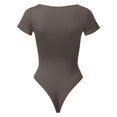 thumbnail image 4 of Kcodviy Combinaison à Encolure Carrée Côtelée pour Femmes, Encolure Carrée, Manches Courtes, Sortie de Plage pour Femmes, Justaucorps, Vêtements de Yoga, 4 of 5