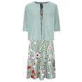 thumbnail image 3 of Tenue Deux Pièces pour Femme Robe Longue Sans Manches à Imprimé Floral avec Cardigan Ample Décontractée à Col Ras du Cou Robe Maxi Fluide, 3 of 8