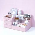 thumbnail image 1 of Box PP Makeup Organizer Case Table Storage Container drawer case jewelry with Drawers Jewelry Cosmetic Case, Medium, Pink, 1 of 6