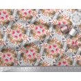 thumbnail image 3 of Soimoi Poly Georgette Fabric Floral,Hummingbird & Squirrel Animal Decor Fabric Printed Yard 42 Inch Wide, 3 of 3
