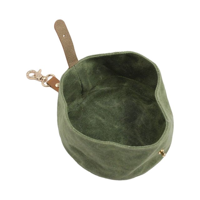 Baohd Reusable Large Capacity Pet Food Storage Bag Small Medium Animal Training Foldable Snack Canvas Pouch Accessories Green Bowl