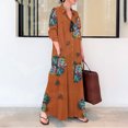 thumbnail image 2 of PVCS Chemise Habillée Femme Longue Jupe Manches Longues Poche Automne Printemps Col Chemise, 2 of 9
