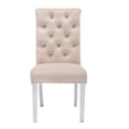 thumbnail image 1 of Canadian Honey Beige Velvet Silver Legs Dining Chair, 1 of 4