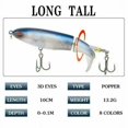 thumbnail image 3 of Whopper Plopper Leurre de Pêche à Queue Flottante de Surface pour Achigan, 10 Unités, 3 of 12