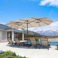 thumbnail image 1 of PURPLE LEAF 15ft Patio Market Umbrella with Base Double-Sided Pool Umbrellas for Pool Beach Deck Backyard Beige, 1 of 8