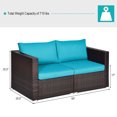 thumbnail image 3 of Costway 4PCS Patio Rattan Corner Sofa Sectional Furniture Set Blue Cushion, 3 of 9