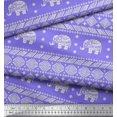 thumbnail image 2 of Soimoi Modal Satin Fabric Aztec & Tribal Elephant Animal Fabric Prints By Yard 42 Inch Wide, 2 of 3