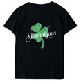 thumbnail image 4 of T-shirt de la Saint-Patrick pour Femmes, Col Rond, Manches Courtes, Imprimé Arbre de Noël, 4 of 4