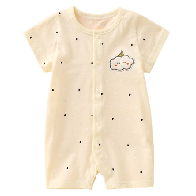 Pyjama d'Été pour Enfants, Pyjama d'Été Mince pour Nouveau-Né avec Imprimé, Col Rond, Manches Courtes, et Grenouillères