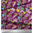 thumbnail image 2 of Soimoi Pink Silk Fabric Text,Lips & Heart Fabric Prints By Yard 42 Inch Wide, 2 of 3