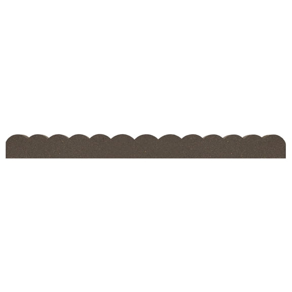 Tierra Verde 47"L Scallop Recycled Rubber Garden Border & Edging, Earth, 2-Pack
