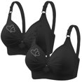 thumbnail image 2 of Bras for Women, 2PCS Womans Printing Gathered Together Large Size Daily Bra Underwear No Rims, 2 of 6