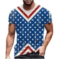 thumbnail image 2 of LSLJS T-Shirts Patriotiques pour Hommes T-Shirts à Imprimé Rayures de la Fête de l'Indépendance Col Rond Manches Courtes, 2 of 5