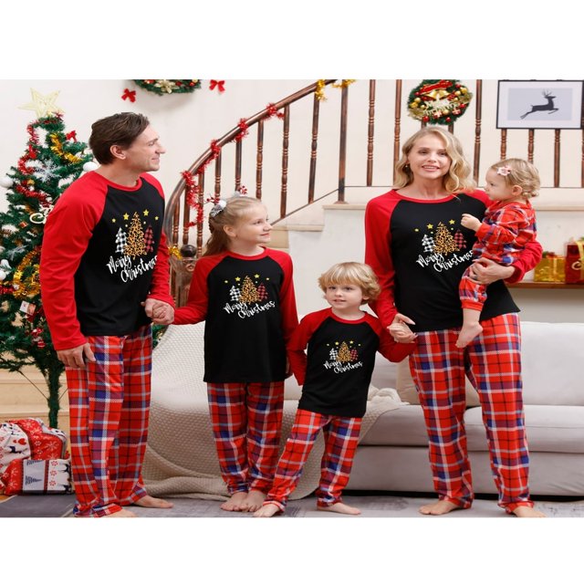 Ensembles de Pyjamas Assortis pour la Famille de Noël, Pyjamas à Carreaux, Ensembles de Pyjamas pour la Famille