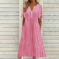 thumbnail image 2 of Yuyuzo Robe Longue Maxi Bohème pour Femmes, Robes Boho Tendance, Découpes, Col en V, Robe d'Été de Plage avec Poches, 2 of 7