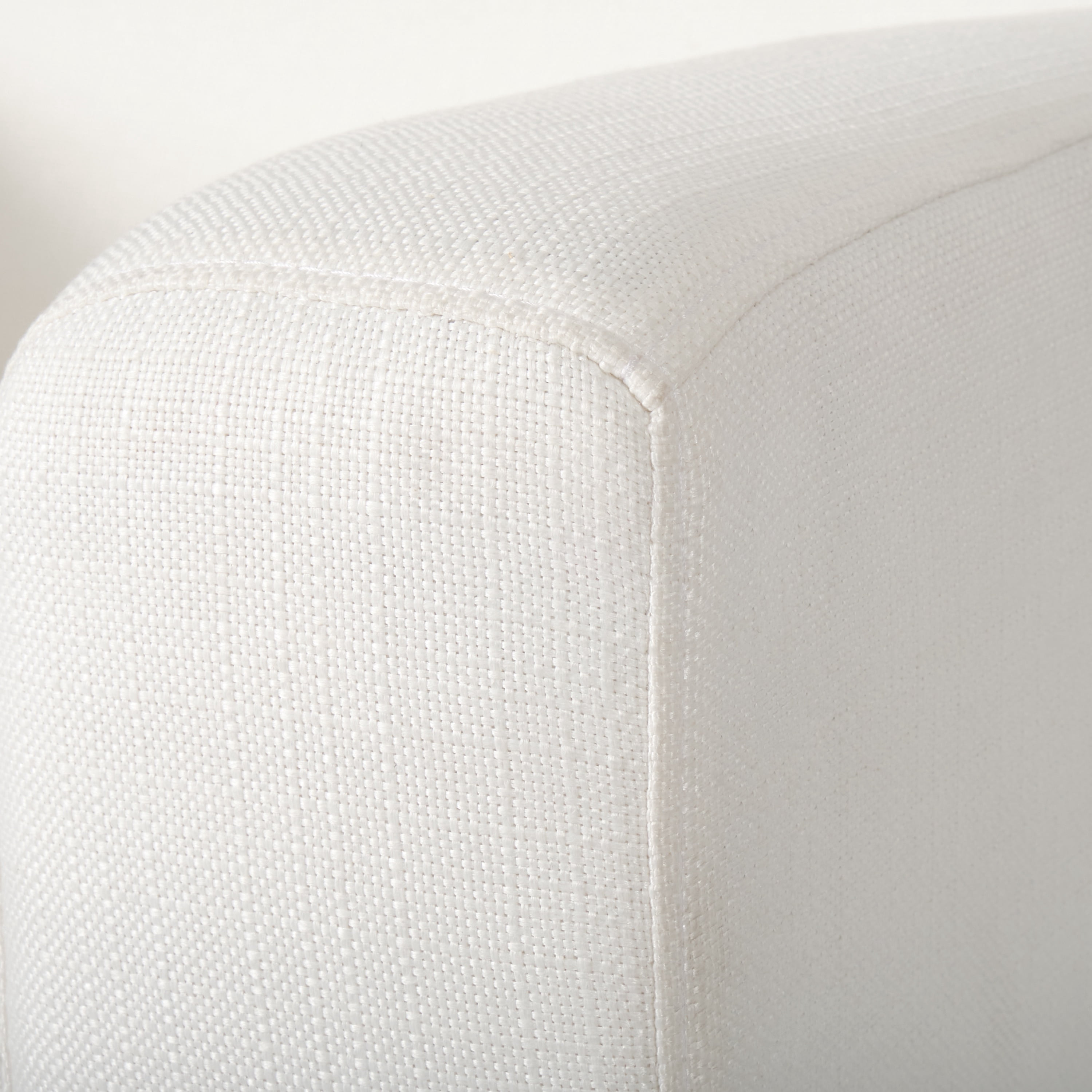 Fauteuil inclinable d'intérieur rembourré en tissu tressé blanc cassé CorLiving Wells avec pieds en bois