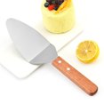 thumbnail image 4 of Oleegame 1PC Kitchen Utensils Set Home Triangle Cuisine Cheese Spatula Wooden Handle Cake Spatula Kitchen Baking Tool Stainless Steel Pizza Spatula Yellow, 4 of 5