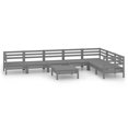 thumbnail image 2 of vidaXL 8 Piece Garden Lounge Set Solid Wood Pine Grey, 2 of 8