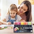 thumbnail image 1 of EGNMCR Double Line Pen Color Hand Account Pen Dream Metal Pen Hand-painted 24 Color Highlighter Marker Pen 3ml Water Color Pen, 1 of 9