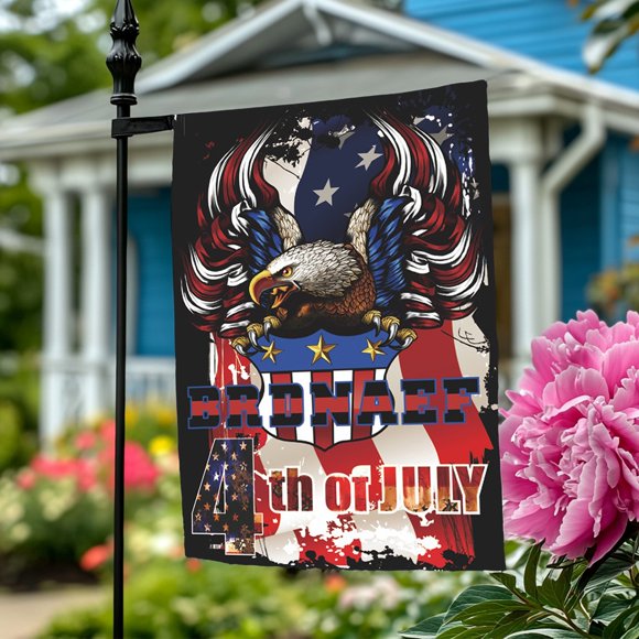 Drapeau de Jardin Patriotique Double Face Drapeau USA 4 Juillet Jour de l'Indépendance Décoration Maison Fermes 12x18 Pouces