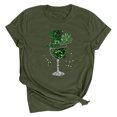 thumbnail image 1 of Dealovy T-Shirts de la Saint-Patrick pour Femmes à Manches Courtes, Col Rond, Ample, Graphique de Trèfle, Décontracté, Hauts Tee, 1 of 2