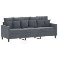 thumbnail image 2 of vidaXL 2 Piece Sofa Set with Cushions Dark Grey Velvet, 2 of 4