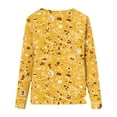 thumbnail image 4 of Pompotops Femmes Dames Col Rond Hauts Amples Décontractés T-Shirts Imprimés Blouse à Manches Longues en Solde, 4 of 5