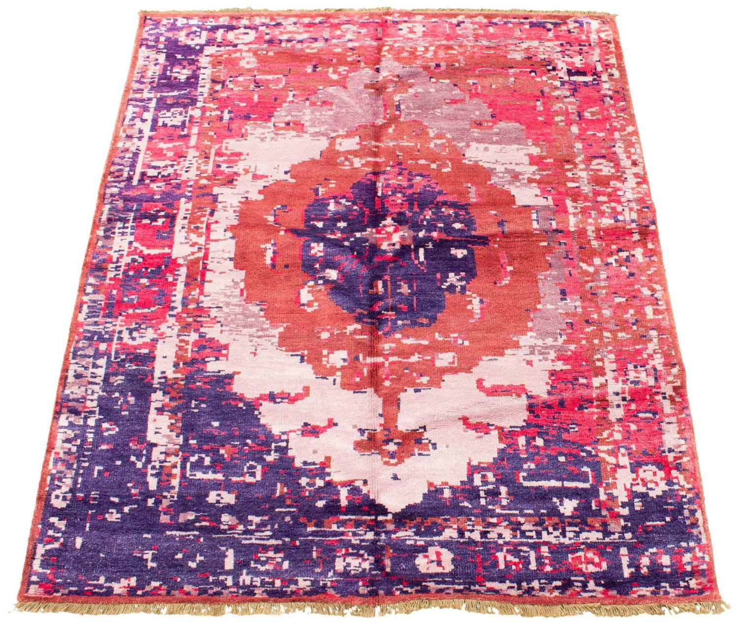 ECARPETGALLERY Tapis Noué à la Main pour Salon, Salle à Manger et Chambre à Coucher Style décontracté Collection Jules Oushak 5'9" x 7'10" en Brun