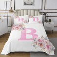 thumbnail image 1 of Erosebridal Courtepointe Rêveuse Initiale A-Z Ensemble Jumeau, Lettre Initiale B 02, Déco Rose Rose, 1 of 5