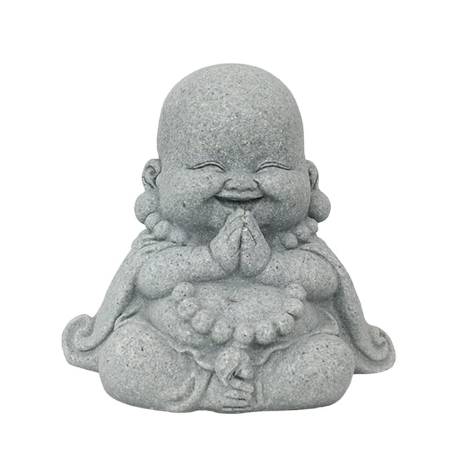 Zen Buddha Statue Small Stone Meditation for Home Garden Feng Shui Desktop Ornament