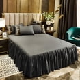 thumbnail image 1 of Fufafayo Luxurious Lace Bed Skirt, Solid Color Dust Proof Bed Cover, All Season Wear Resistant Bed Skirt, Full Coverage Bed Skirt for Mattress, Decorative Bed Skirt for Bedroom, Ruffled Bed Skirt, 1 of 6