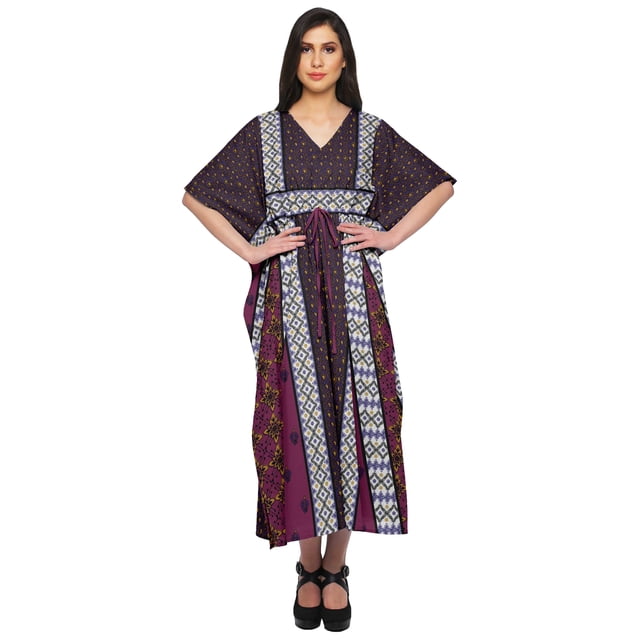 Moomaya Caftan pour Femmes Grande Taille Tenue d'Été Sortie de Plage Kimono Robe Caftan