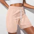 thumbnail image 3 of Plebaso Womens Casual Shorts Summer Drawstring Loose Shorts Solid Color Lightweight Walking Shorts for Women, 3 of 7