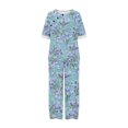 thumbnail image 2 of Birdeem Ensemble Deux Pièces pour Femmes d'Été Imprimé, Haut Court à Manches Mi-Longues à Col Rond + Pantalon Décontracté, Ensemble de Détente, 2 of 5