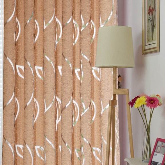 Mefallenssiah 1 Pcs Vines Leaves Tulle Door Window Curtain Drape Panel Sheer Scarf Valances