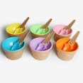 thumbnail image 4 of Kids Child Cute Cartoon Cone Ice Cream Bowl Spoon Set Plastic Dessert Tableware, 4 of 7