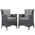 thumbnail image 2 of Modway Summon Ensemble de Salle à Manger d'Extérieur Sunbrella® 2 Pcs en Canvas Gray, 2 of 8