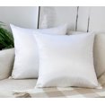 thumbnail image 1 of Aiking Home 18x18 Inches Faux Silk Square Throw Pillow Cover, Zipper Closure, White (Set of 2), 1 of 7